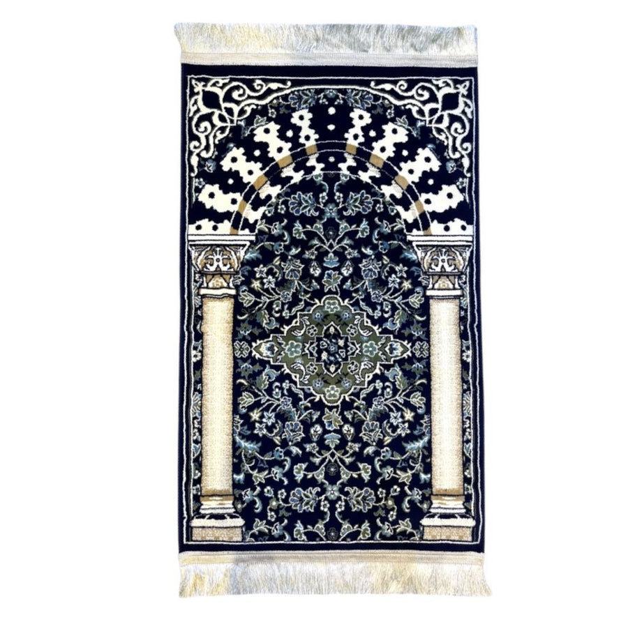 Mehrab Carpet Prayer Mat, Navy